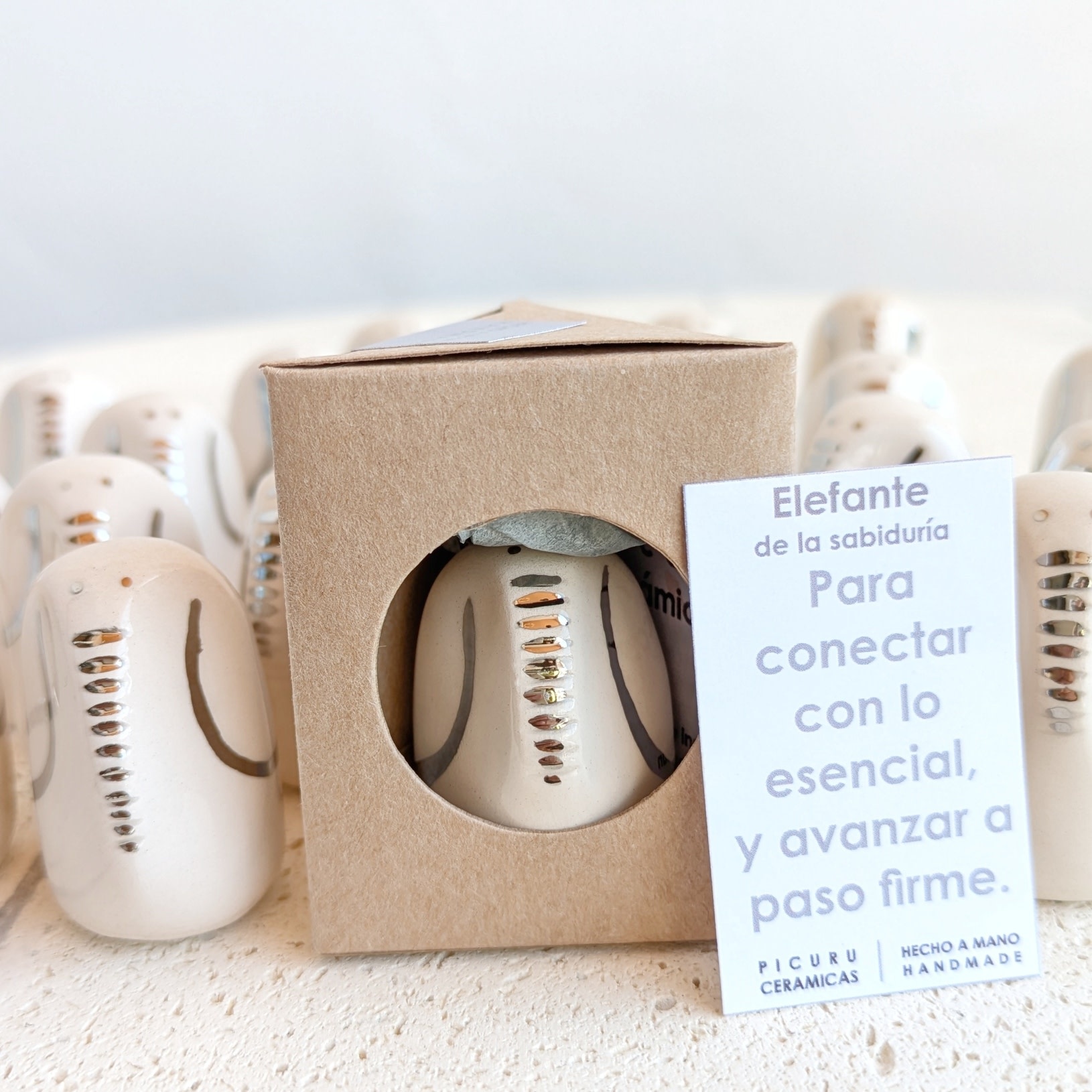 Picuru ceramicas Picuru Ceramicas, Amulett Elefant, weiss/silber