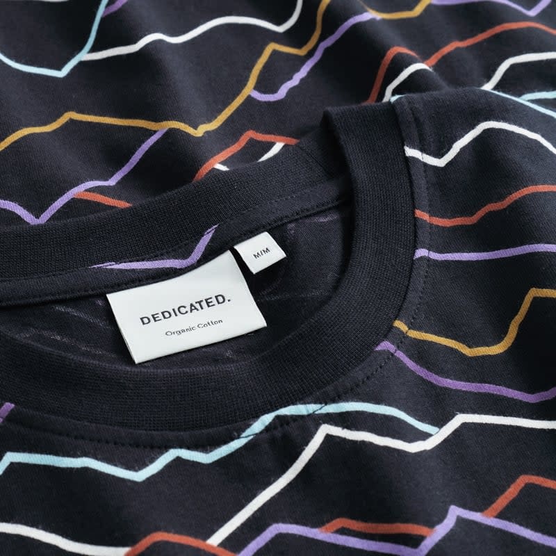 Dedicated Dedicated, Stockholm T-Shirt Line Mountains AOP, black, L