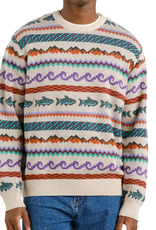 Dedicated Dedicated, Mora Sweater Fair Isle Trout, oat white, XL