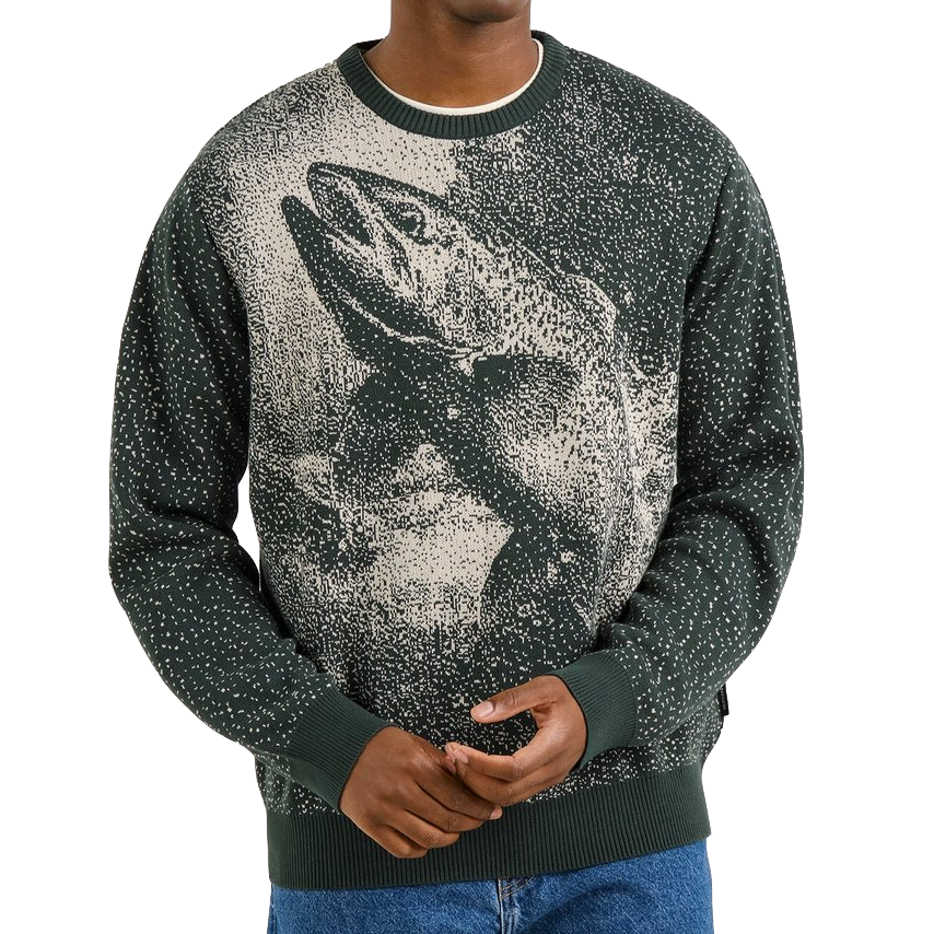 Dedicated Dedicated, Mora Sweater Jumping Trout, dark green, XL