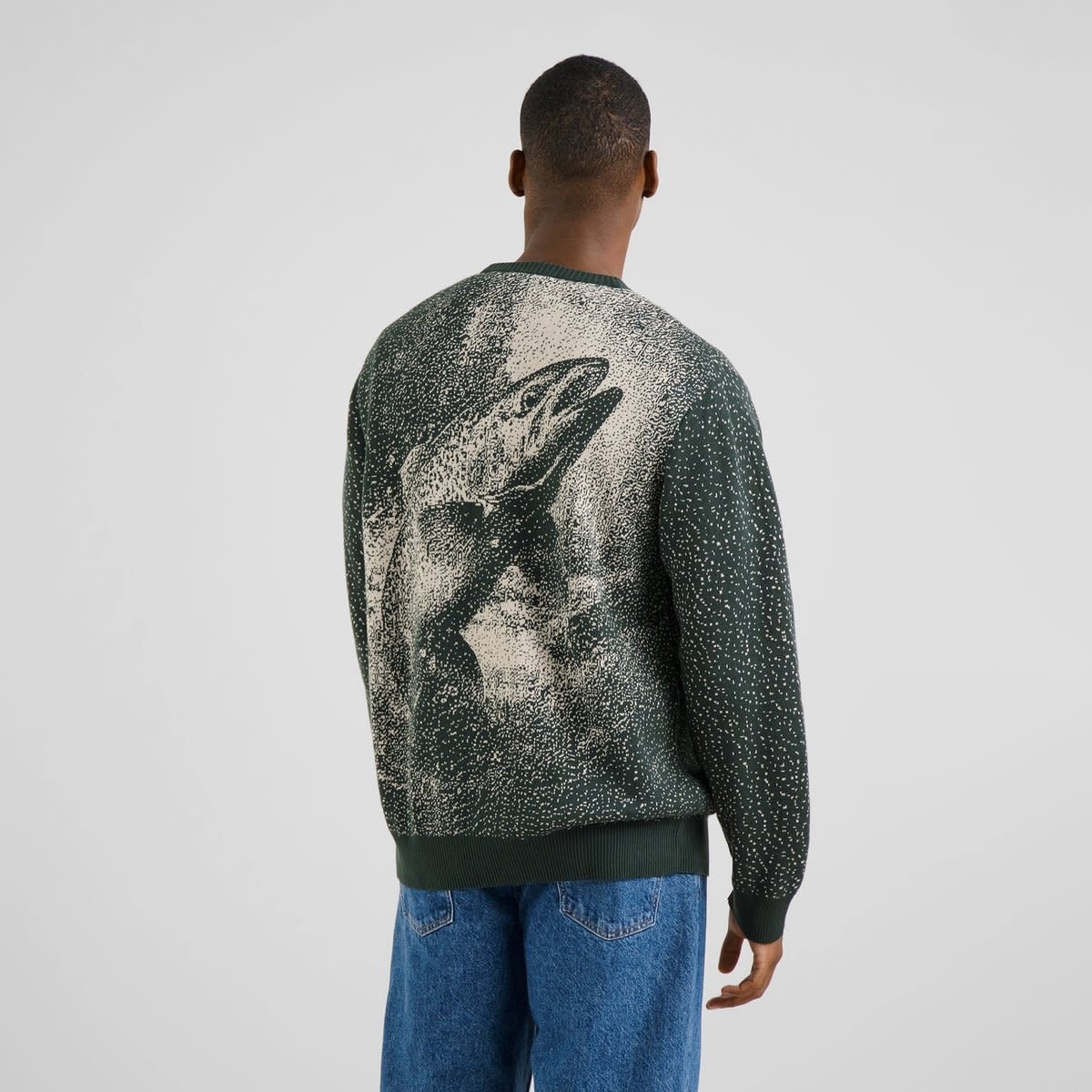 Dedicated Dedicated, Mora Sweater Jumping Trout, dark green, M