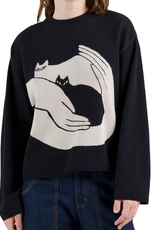 Dedicated Dedicated, Limhamn Sweater Kittens, black, XS