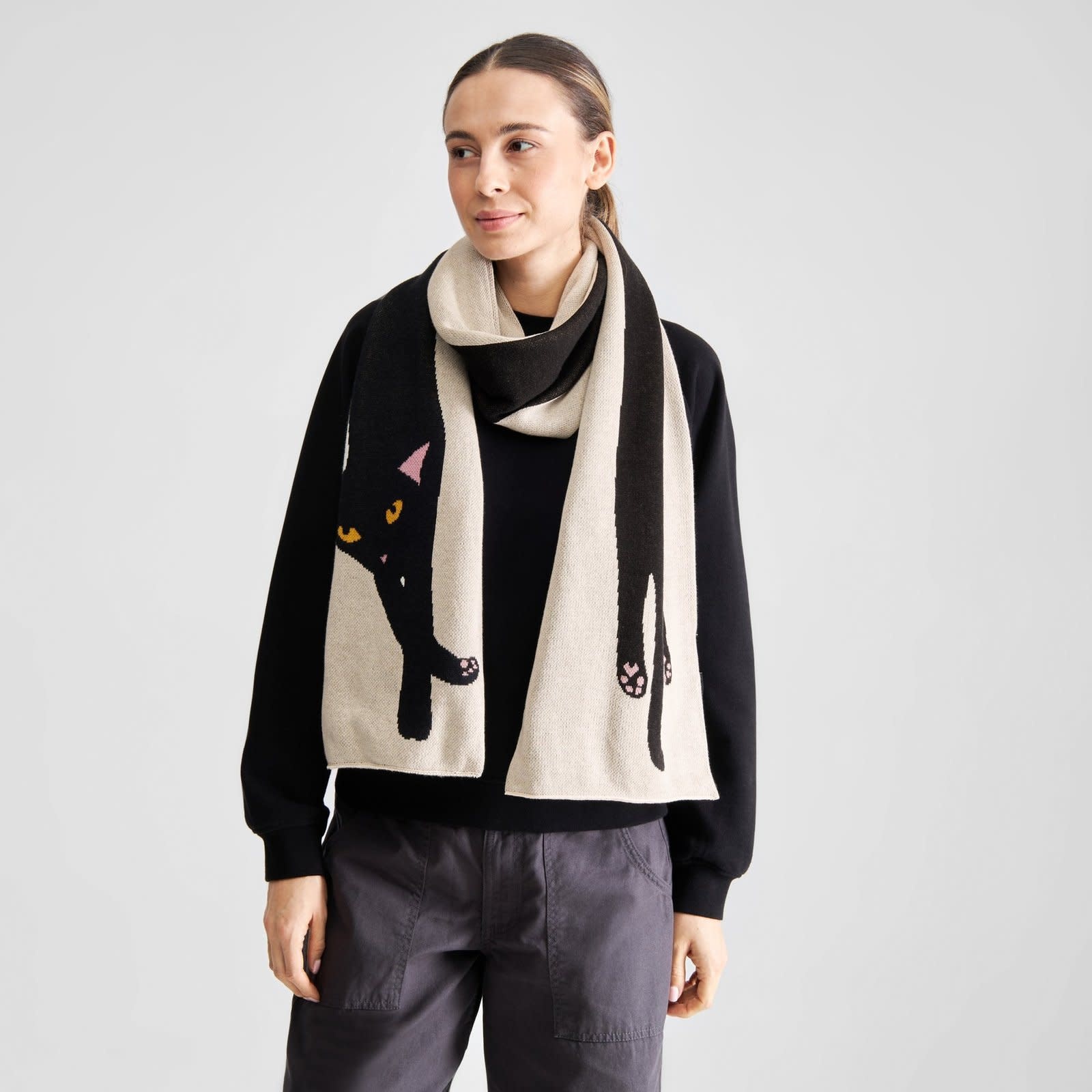 Dedicated Dedicated, Rossberga Long Cat Scarf, vanilla white