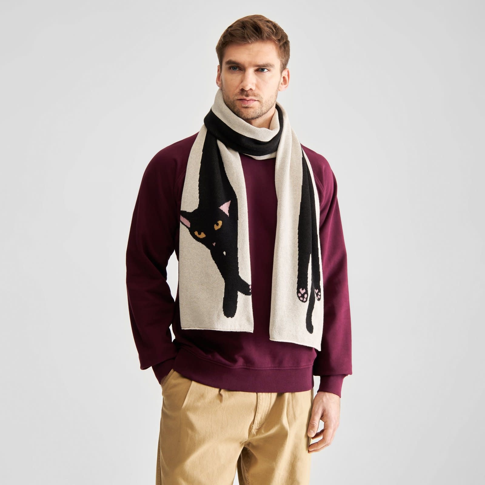 Dedicated Dedicated, Rossberga Long Cat Scarf, vanilla white