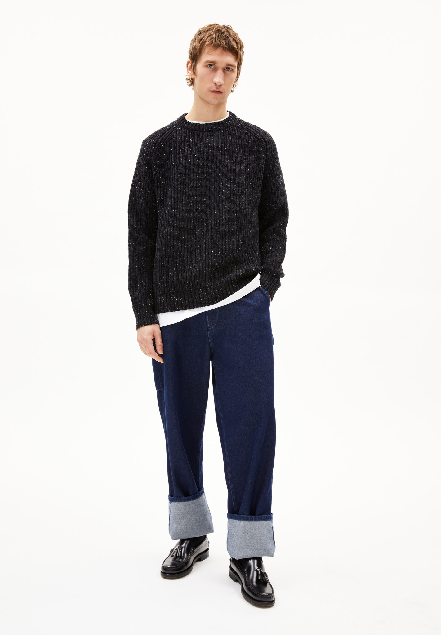 Armedangels Armedangels, Kiaano Tweed, black-oatmilk, S