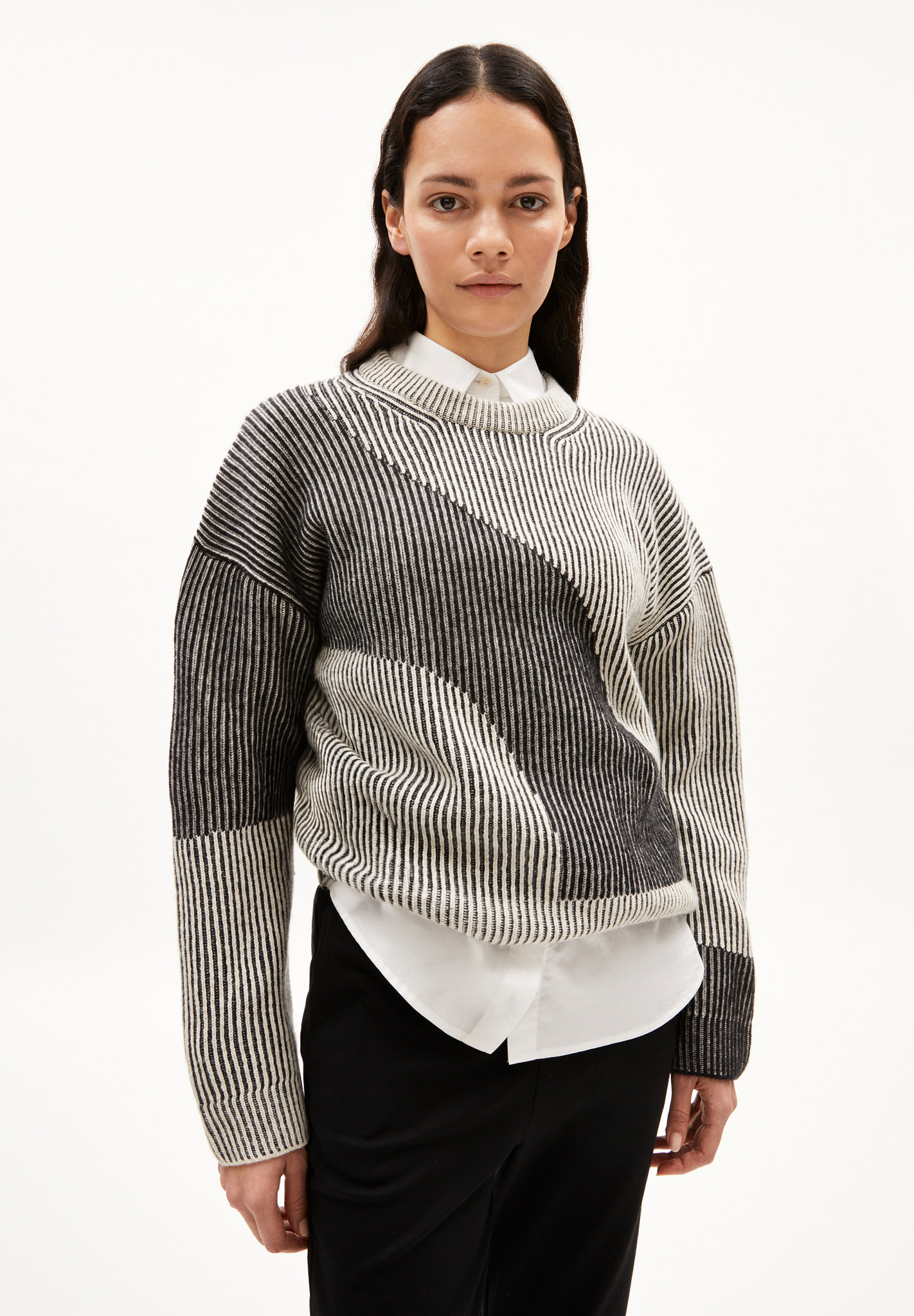 Armedangels Armedangels, Mayraa Vanise, black-off white, S