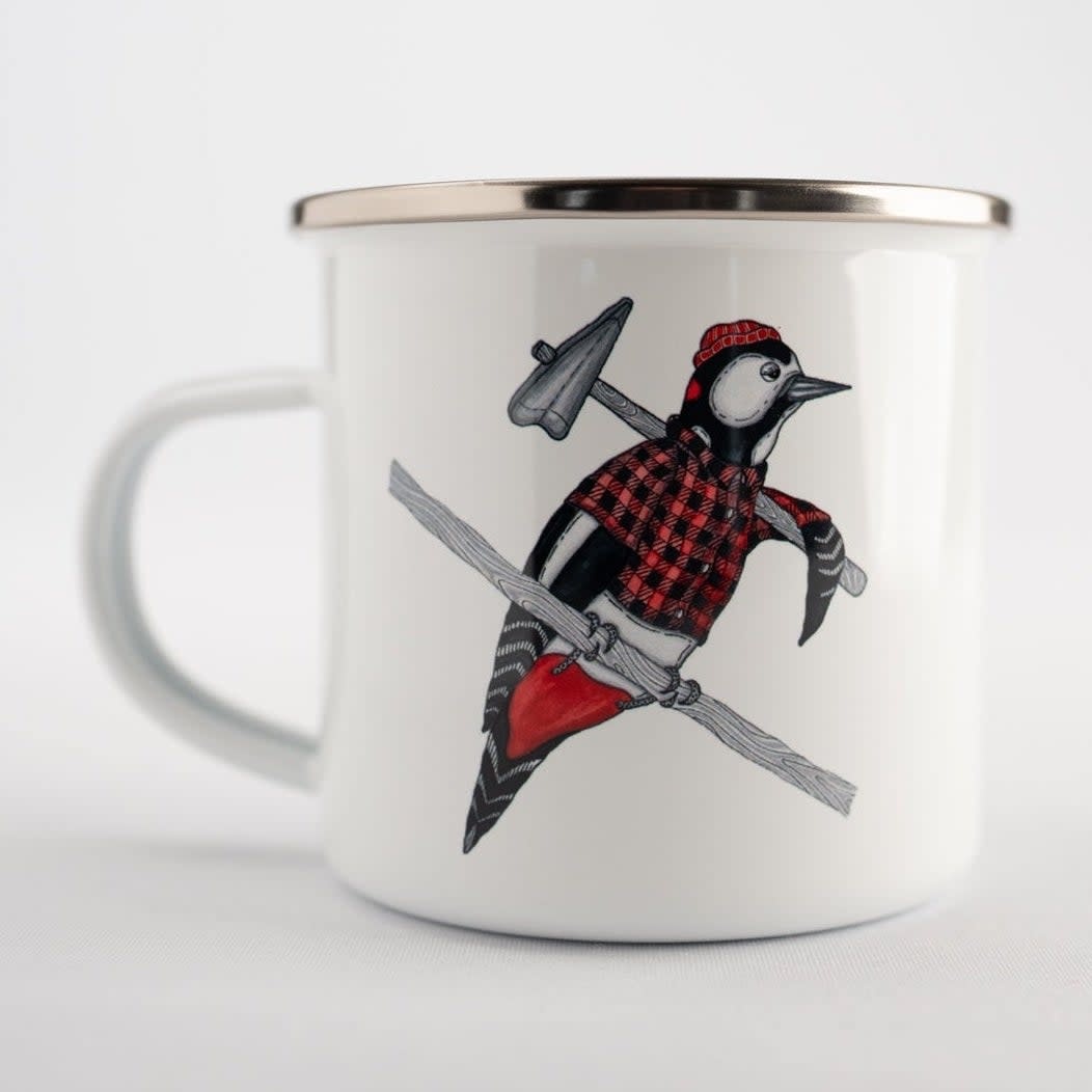 Lakor Lakor, Enamel Mug, woodpecker