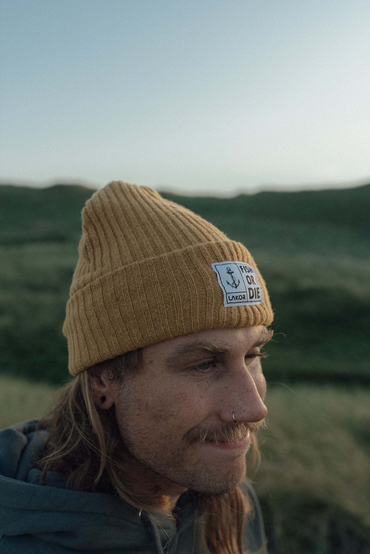 Lakor Lakor, Fish or Die Beanie, yellow