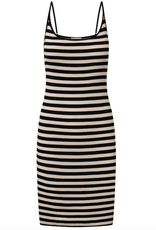 KnowledgeCotton Apparel KnowledgeCotton, Striped Rib Strap Dress, black/white, M
