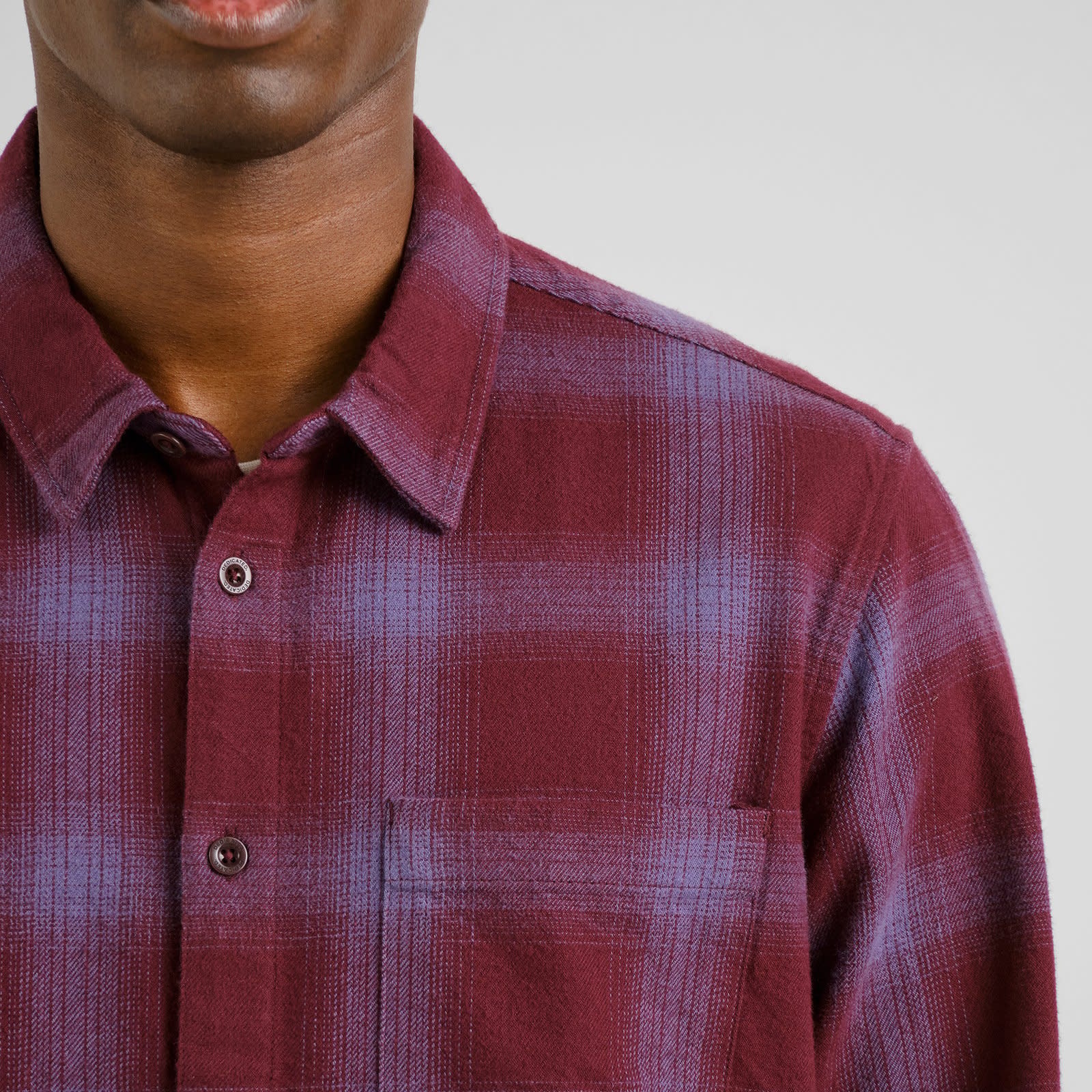 Dedicated Dedicated, Rute Flannel Check Shirt, fig red, XL