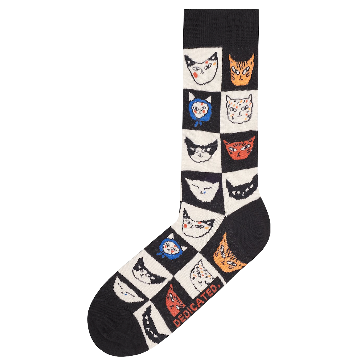 Dedicated Dedicated, Sigtuna Socks Cat Bingo, black, 36-40