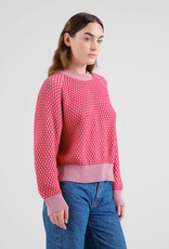 Dedicated Dedicated, Husie Bubble Knit Sweater, true red/lilas pink, M