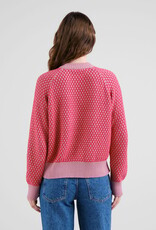 Dedicated Dedicated, Husie Bubble Knit Sweater, true red/lilas pink, M