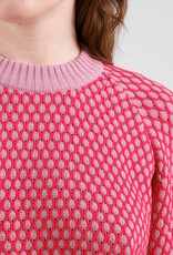 Dedicated Dedicated, Husie Bubble Knit Sweater, true red/lilas pink, M