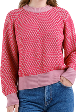 Dedicated Dedicated, Husie Bubble Knit Sweater, true red/lilas pink, S