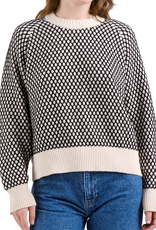 Dedicated Dedicated, Husie Bubble Knit Sweater, black/vanilla white, M