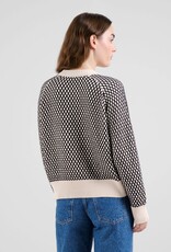 Dedicated Dedicated, Husie Bubble Knit Sweater, black/vanilla white, M