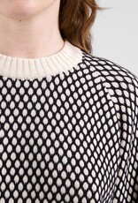 Dedicated Dedicated, Husie Bubble Knit Sweater, black/vanilla white, M
