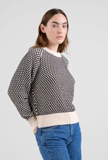 Dedicated Dedicated, Husie Bubble Knit Sweater, black/vanilla white, XS