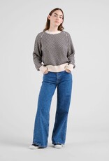 Dedicated Dedicated, Husie Bubble Knit Sweater, black/vanilla white, XS