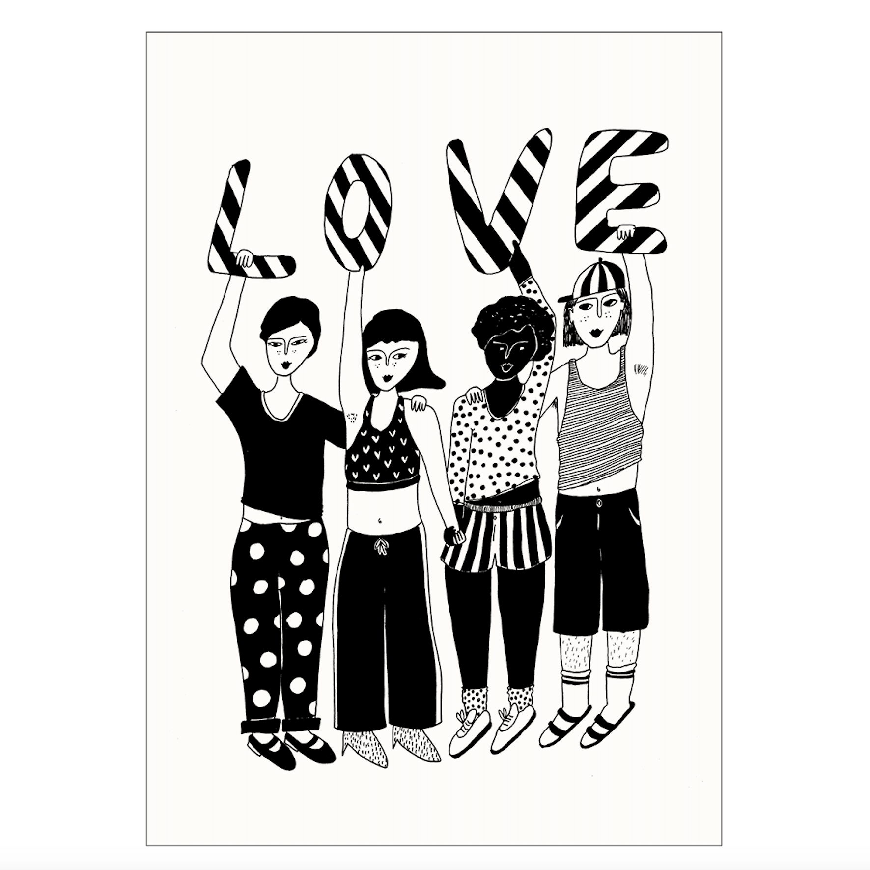 helen b helen b, Postkarte, striped love