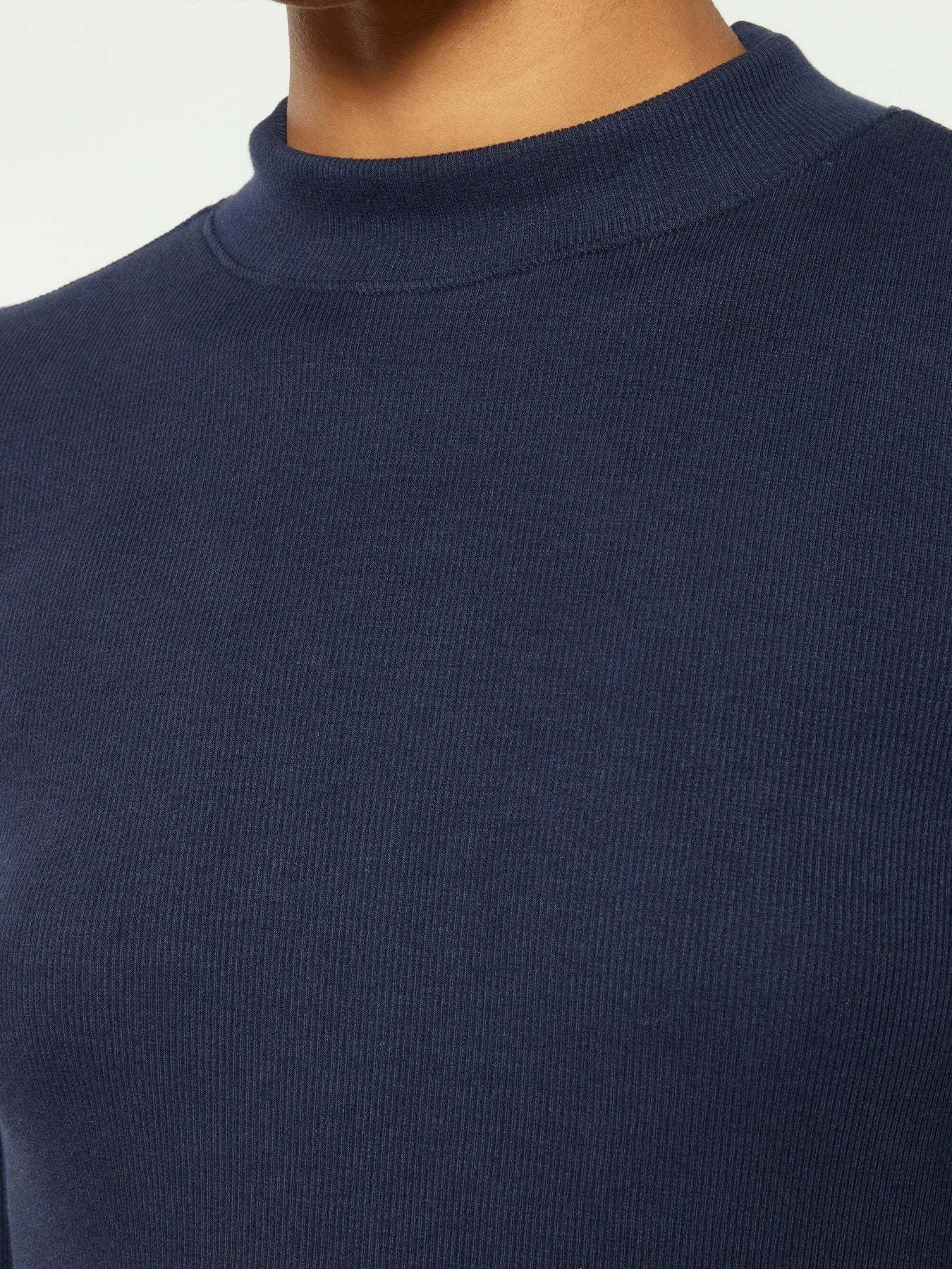 KnowledgeCotton Apparel KnowledgeCotton, Rib High Neck LS, night sky, M