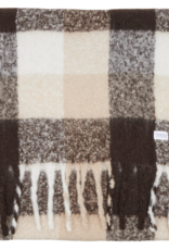 KnowledgeCotton Apparel KnowledgeCotton, Recycled Fringe Scarf, brown check, one size