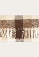 KnowledgeCotton Apparel KnowledgeCotton, Recycled Fringe Scarf, brown check, one size