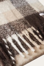 KnowledgeCotton Apparel KnowledgeCotton, Recycled Fringe Scarf, brown check, one size