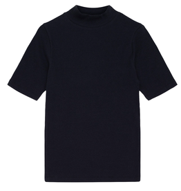 KnowledgeCotton Apparel KnowledgeCotton, Rib High Neck SS, black jet, L