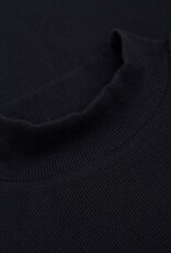 KnowledgeCotton Apparel KnowledgeCotton, Rib High Neck SS, black jet, L