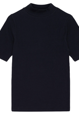 KnowledgeCotton Apparel KnowledgeCotton, Rib High Neck SS, black jet, M