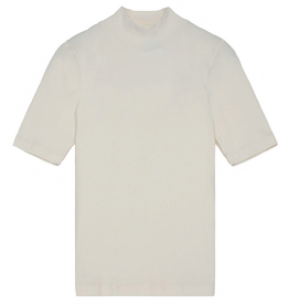 KnowledgeCotton Apparel KnowledgeCotton, Rib High Neck SS, star white, XS