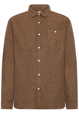 KnowledgeCotton Apparel KnowledgeCotton, Fishbone Flannel Shirt, chocolate torte, M