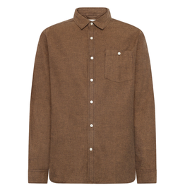 KnowledgeCotton Apparel KnowledgeCotton, Fishbone Flannel Shirt, chocolate torte, S