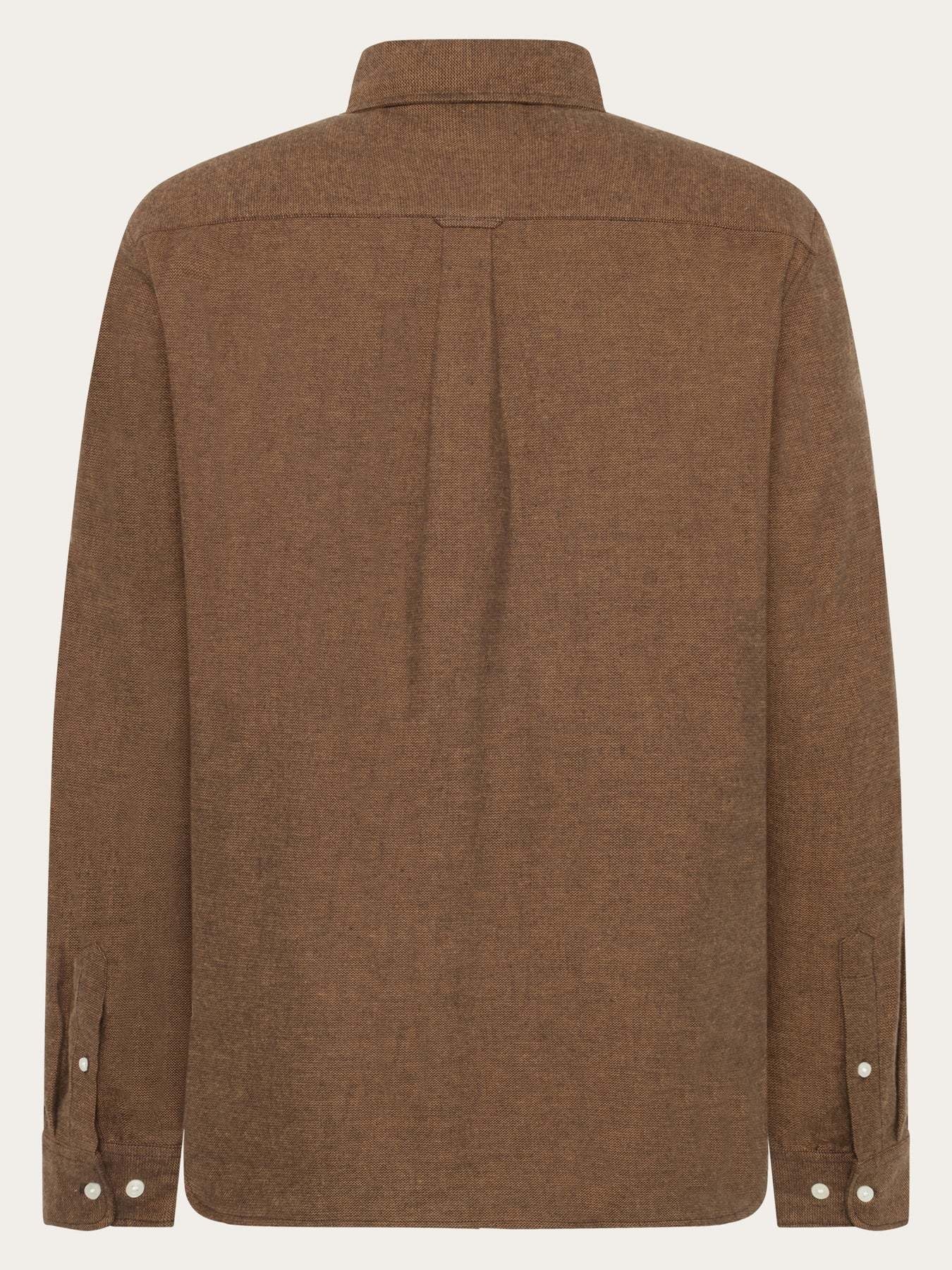 KnowledgeCotton Apparel KnowledgeCotton, Fishbone Flannel Shirt, chocolate torte, S