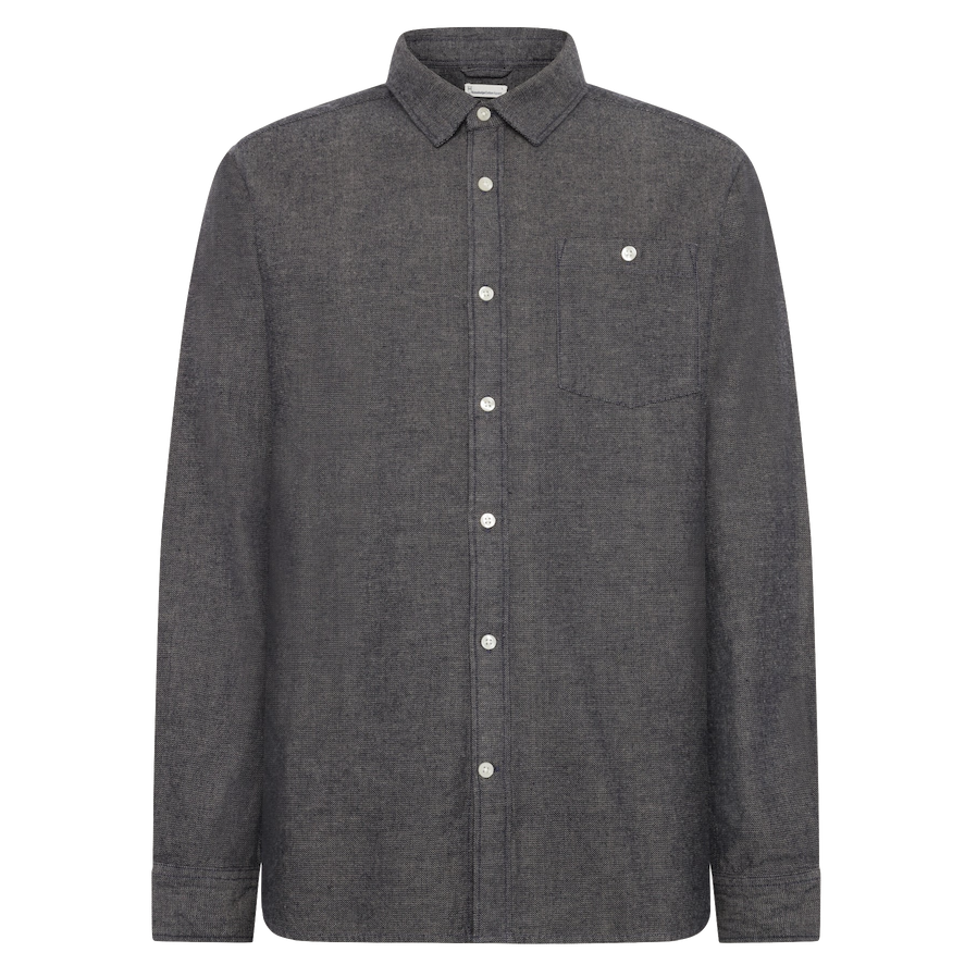 KnowledgeCotton Apparel KnowledgeCotton, Fishbone Flannel Shirt, night sky, L