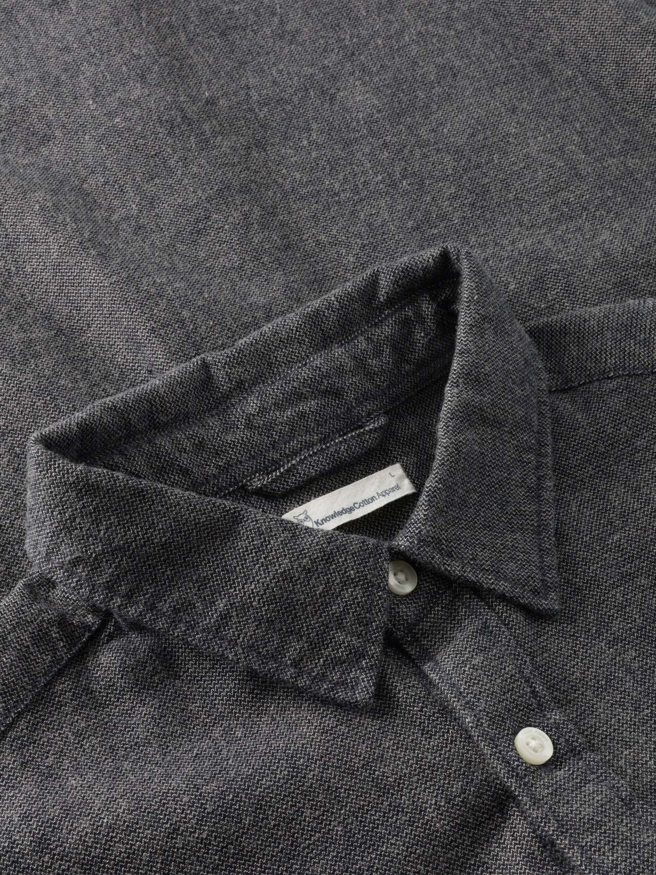 KnowledgeCotton Apparel KnowledgeCotton, Fishbone Flannel Shirt, night sky, S