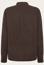 KnowledgeCotton Apparel KnowledgeCotton, Melange Flannel Shirt Stand Collar, chocolate torte, M
