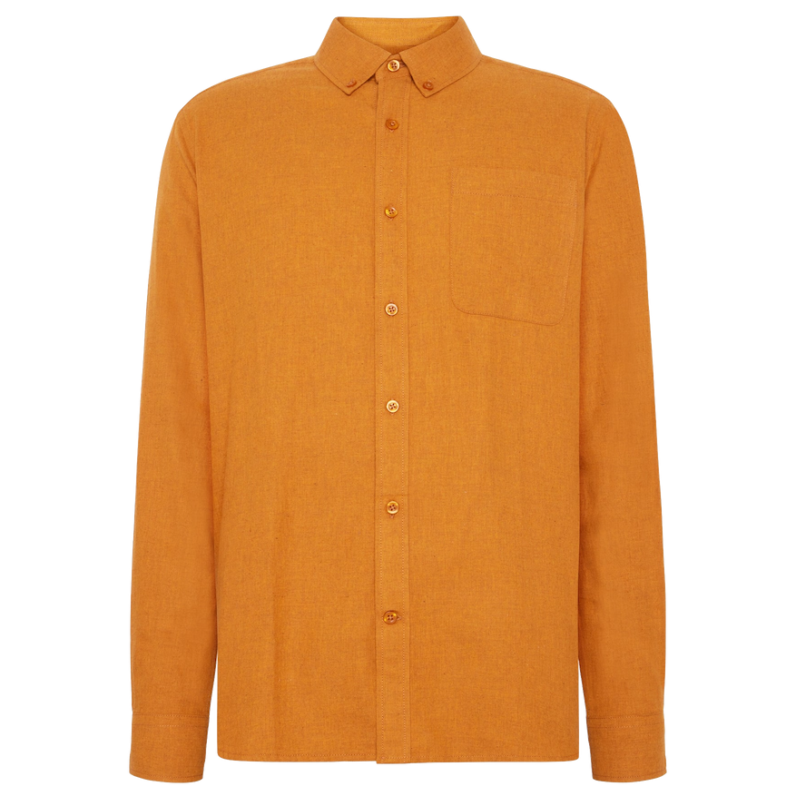 KnowledgeCotton Apparel KnowledgeCotton, Melange Flannel Shirt, pumpkin spice, XL