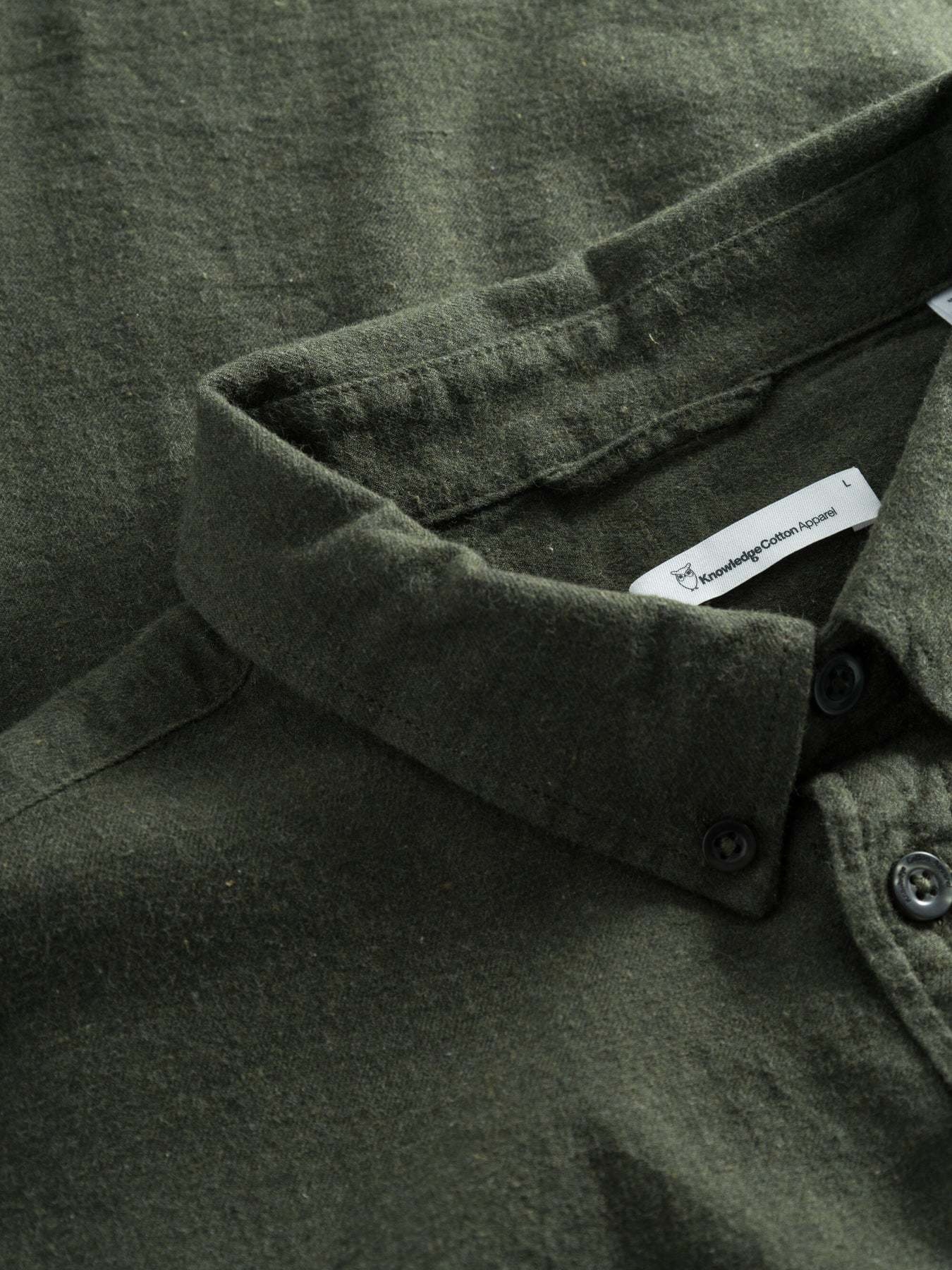 KnowledgeCotton Apparel KnowledgeCotton, Melange Flannel Shirt, forrest night, S