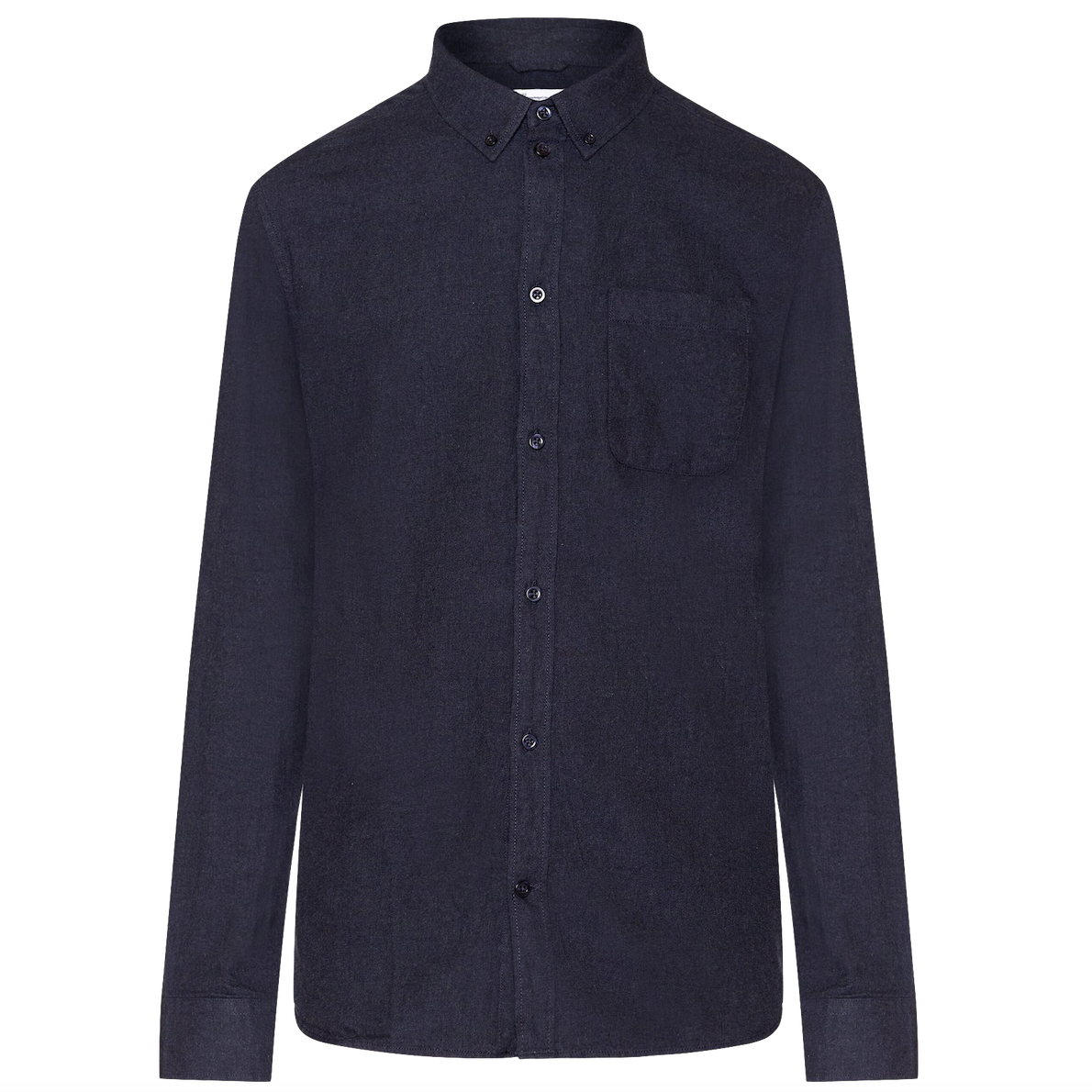 KnowledgeCotton Apparel KnowledgeCotton, Melange Flannel Shirt, total eclipse, M