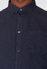 KnowledgeCotton Apparel KnowledgeCotton, Melange Flannel Shirt, total eclipse, S