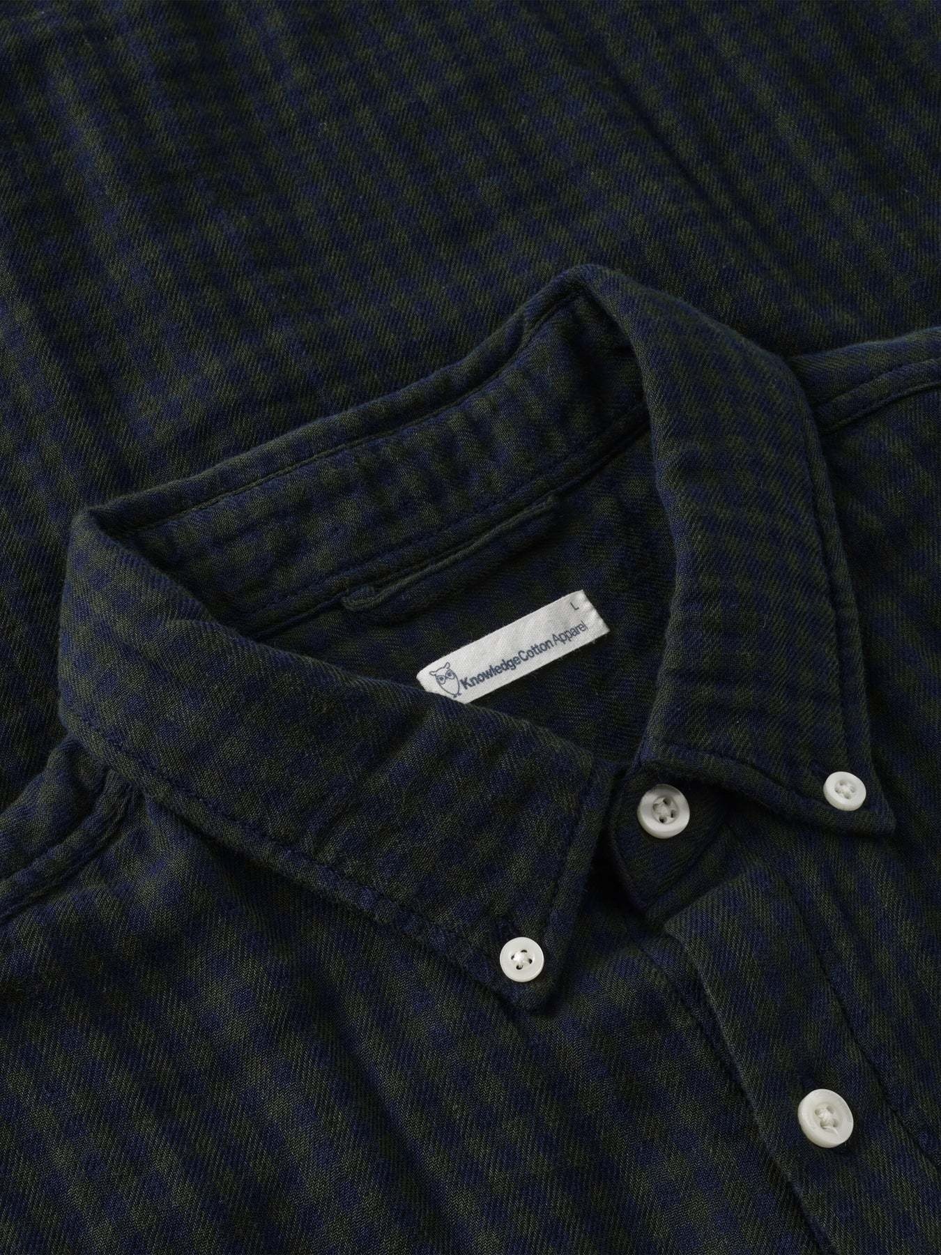 KnowledgeCotton Apparel KnowledgeCotton, Double Layer Shirt, green check, S