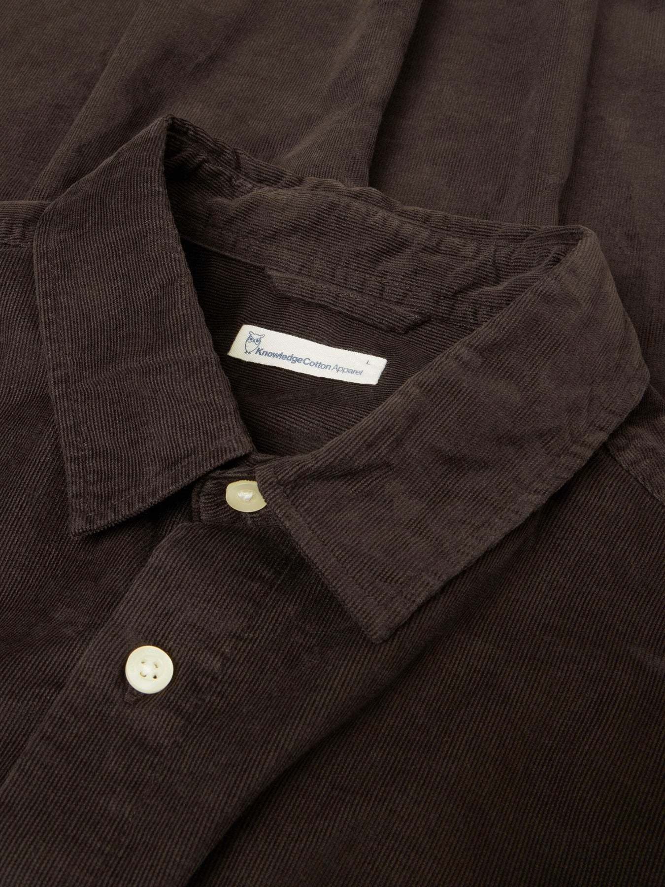 KnowledgeCotton Apparel KnowledgeCotton, Corduroy Shirt, chocolate torte, L