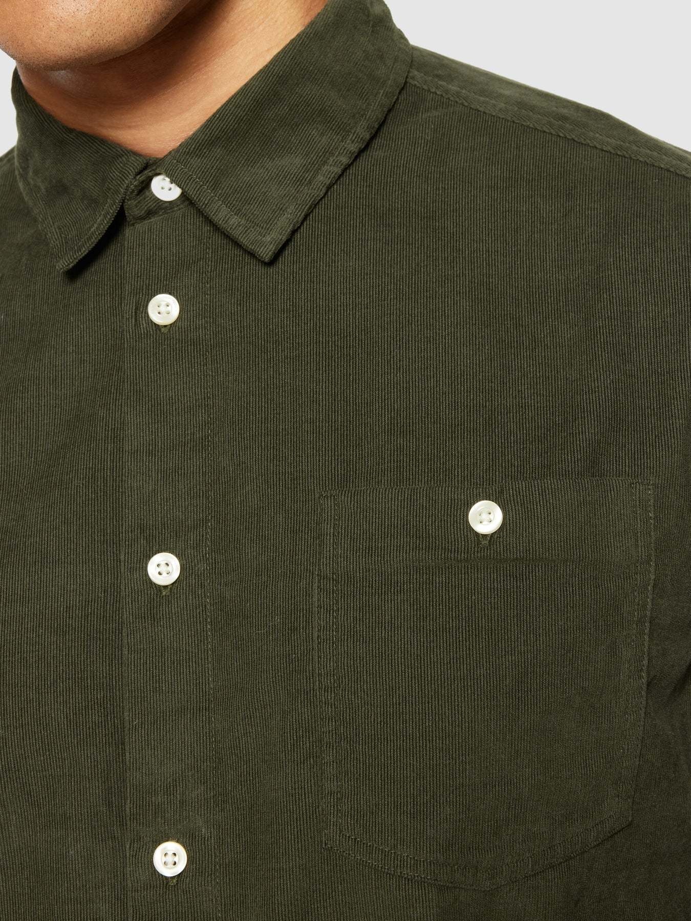 KnowledgeCotton Apparel KnowledgeCotton, Corduroy Shirt, forrest night, M