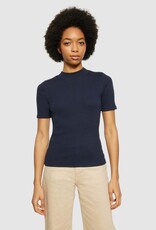 KnowledgeCotton Apparel KnowledgeCotton, Rib High Neck SS, night sky, L