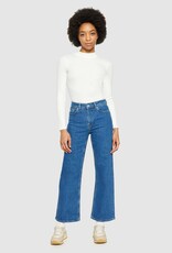 KnowledgeCotton Apparel KnowledgeCotton, Rib High Neck LS, star white, L