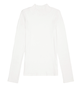KnowledgeCotton Apparel KnowledgeCotton, Rib High Neck LS, star white, S