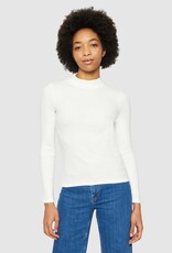 KnowledgeCotton Apparel KnowledgeCotton, Rib High Neck LS, star white, XS